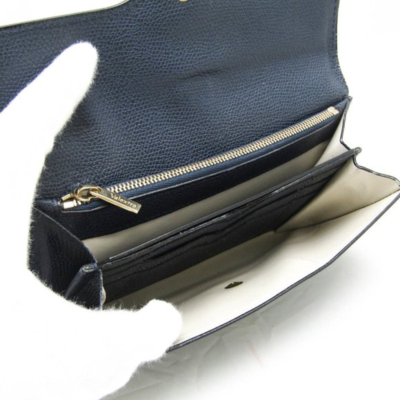 Valextra Punch Long Wallet With Coin Purse/3 Cards V9U14 Men,Women  Calfskin ... - Picture 3 of 15